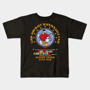 53rd Aircraft Maintenance Unit - Desert Shield w DS Svc Kids T-Shirt